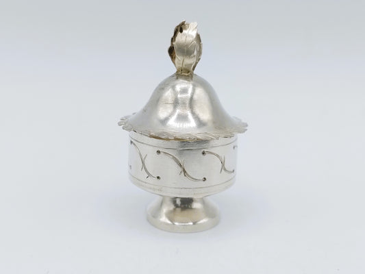 Zilveren miniatuur tabakspot, H. Duller, Amsterdam, 1782