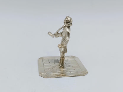 Silver miniature, man with pipe, J. Bonket, Amsterdam, 1772