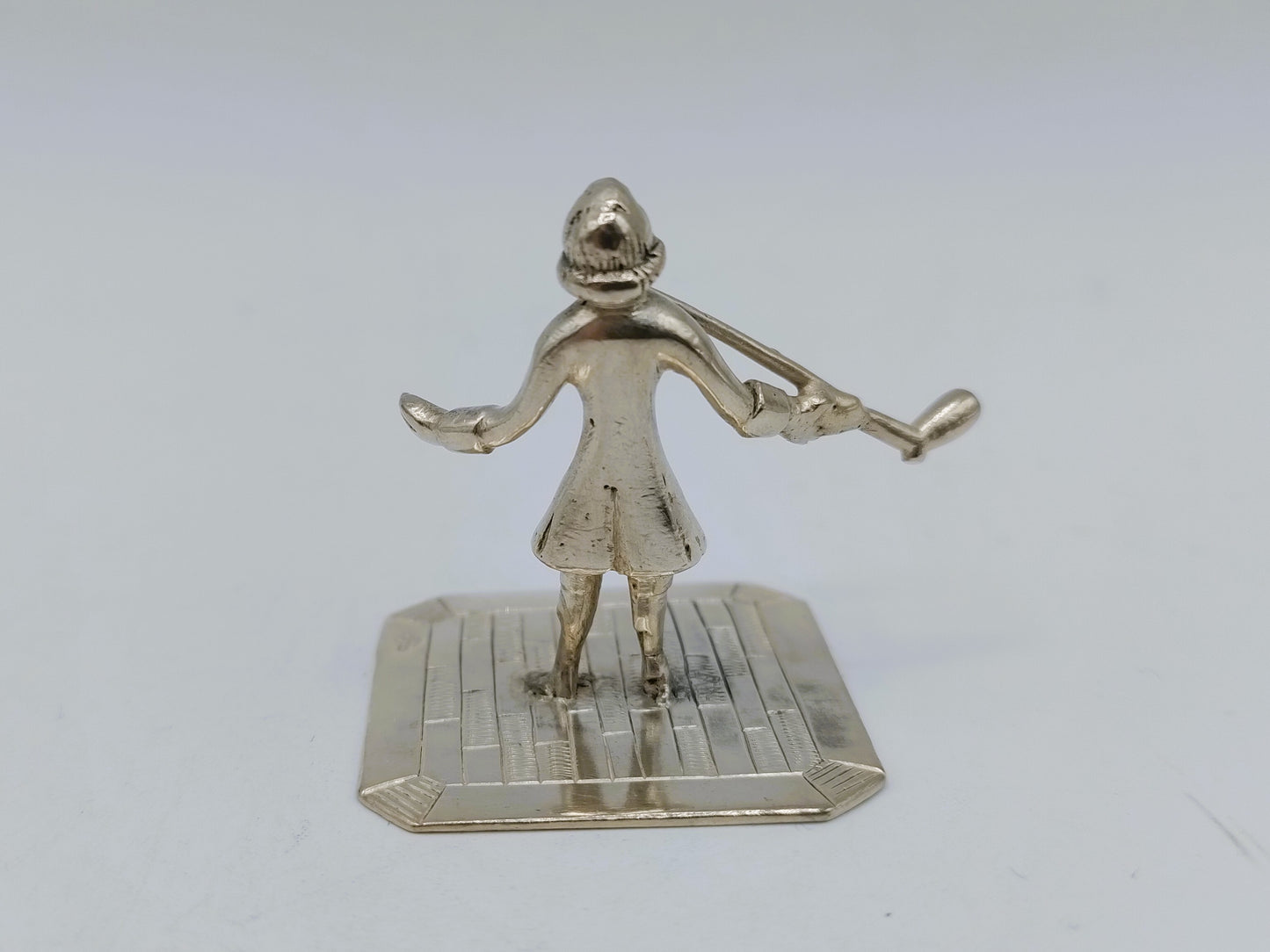 Silver miniature, man with pipe, J. Bonket, Amsterdam, 1772