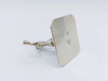 Silver miniature, man with pipe, J. Bonket, Amsterdam, 1772