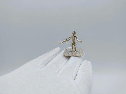 Silver miniature, man with pipe, J. Bonket, Amsterdam, 1772