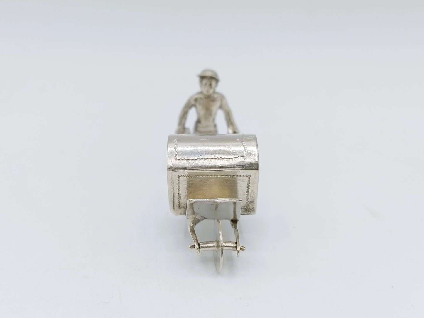 Silver miniature, man with wheelbarrow, 19th century