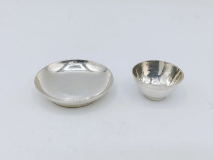Zilveren miniatuur, bord en kom, F. van Strant I, Amsterdam, ca. 1715