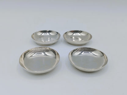 Zilveren miniatuur borden, 4x, C. Coutrier, Amsterdam, ca. 1730