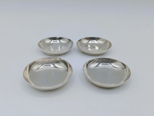 Zilveren miniatuur borden, 4x, C. Coutrier, Amsterdam, ca. 1730