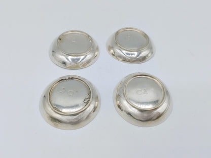 Zilveren miniatuur borden, 4x, C. Coutrier, Amsterdam, ca. 1730