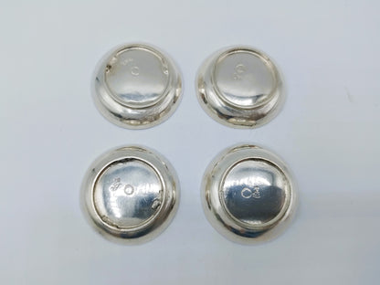 Zilveren miniatuur borden, 4x, C. Coutrier, Amsterdam, ca. 1730