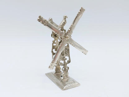 Zilveren miniatuur haalmolen, L. Eylof (?), Amsterdam, 17e eeuws