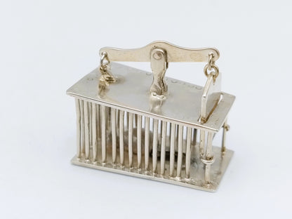Silver miniature mousetrap including mouse, 18th century