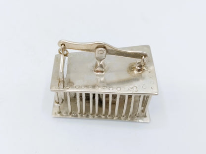 Silver miniature mousetrap including mouse, 18th century