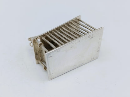 Silver miniature mousetrap including mouse, 18th century