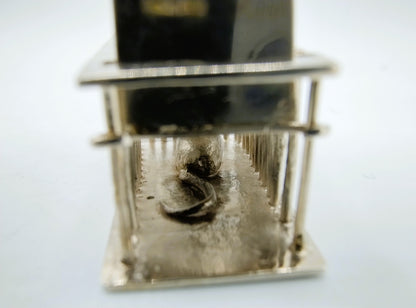 Silver miniature mousetrap including mouse, 18th century