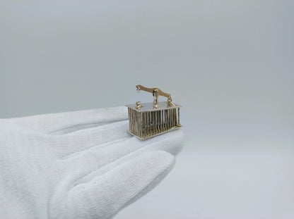 Silver miniature mousetrap including mouse, 18th century