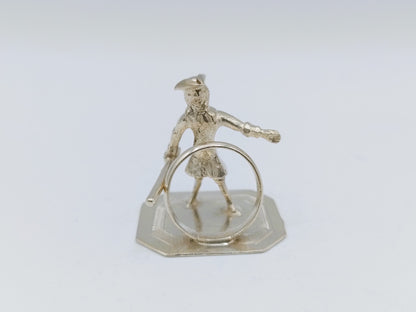 Zilveren miniatuur kind met hoepel, J. Borduur, Amsterdam, 1753