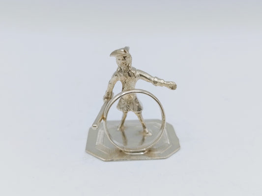 Silver miniature child with hoop, J. Borduur, Amsterdam, 1753