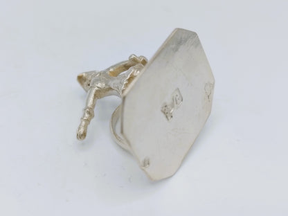 Zilveren miniatuur kind met hoepel, J. Borduur, Amsterdam, 1753