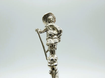 Silberner Zierlöffel mit Reiter (Kavallerist) mit Säbel, C. Meyer, Amsterdam, 1661