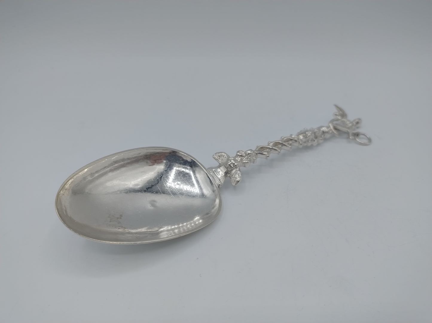 Zilveren geboortelepel, A.B. Looxma, Sneek, 1723