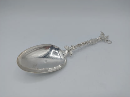 Zilveren geboortelepel, A.B. Looxma, Sneek, 1723