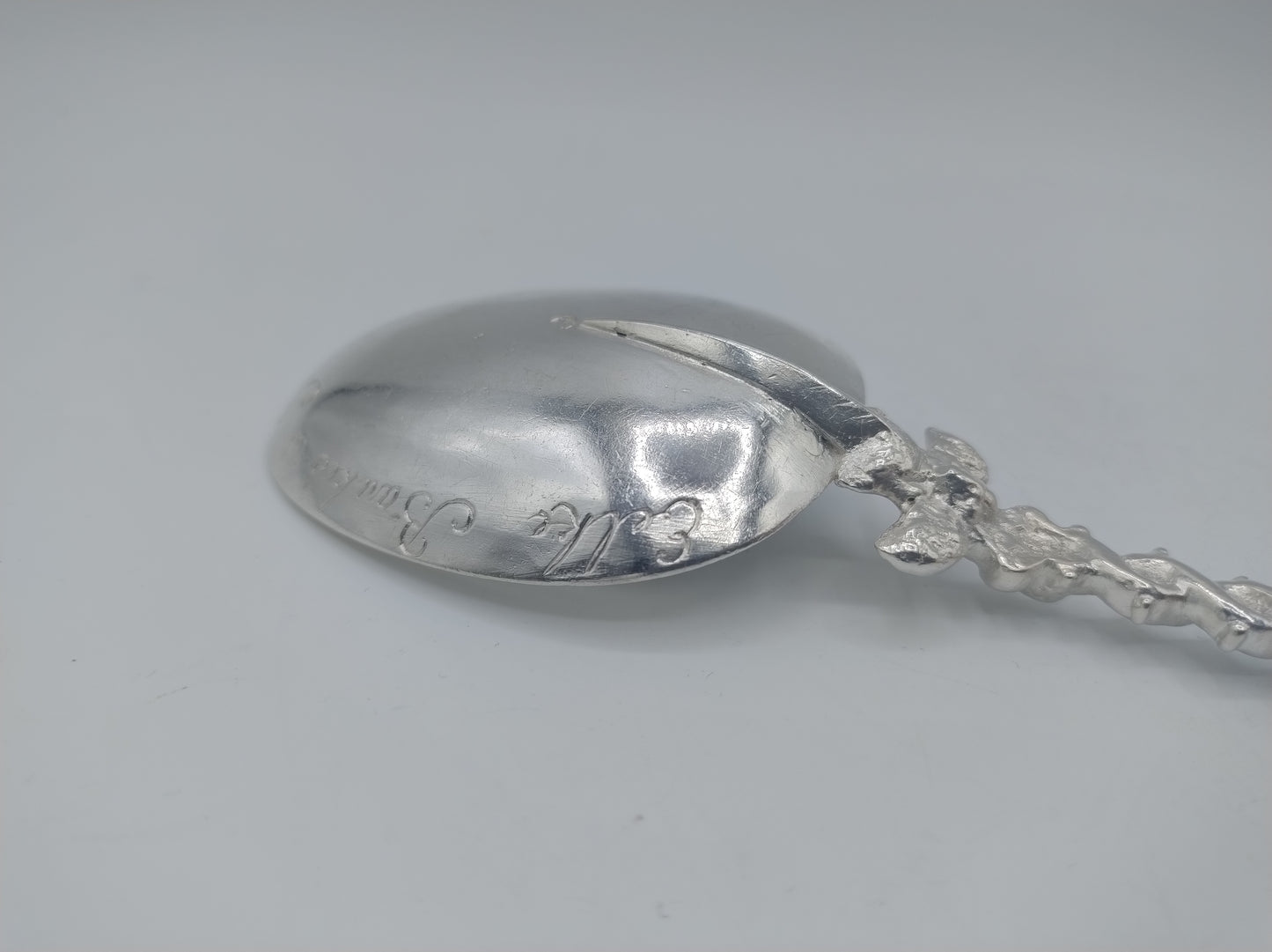 Zilveren geboortelepel, A.B. Looxma, Sneek, 1723