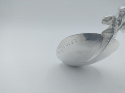Zilveren geboortelepel, A.B. Looxma, Sneek, 1723