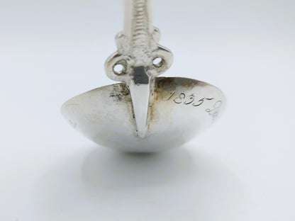Zilveren geboortelepel, Moederliefde, G. van Velsen, Bolsward, ca. 1725
