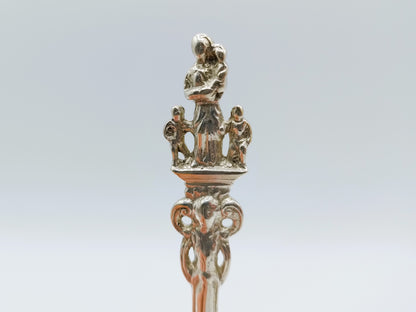 Zilveren geboortelepel, Moederliefde, G. van Velsen, Bolsward, ca. 1725