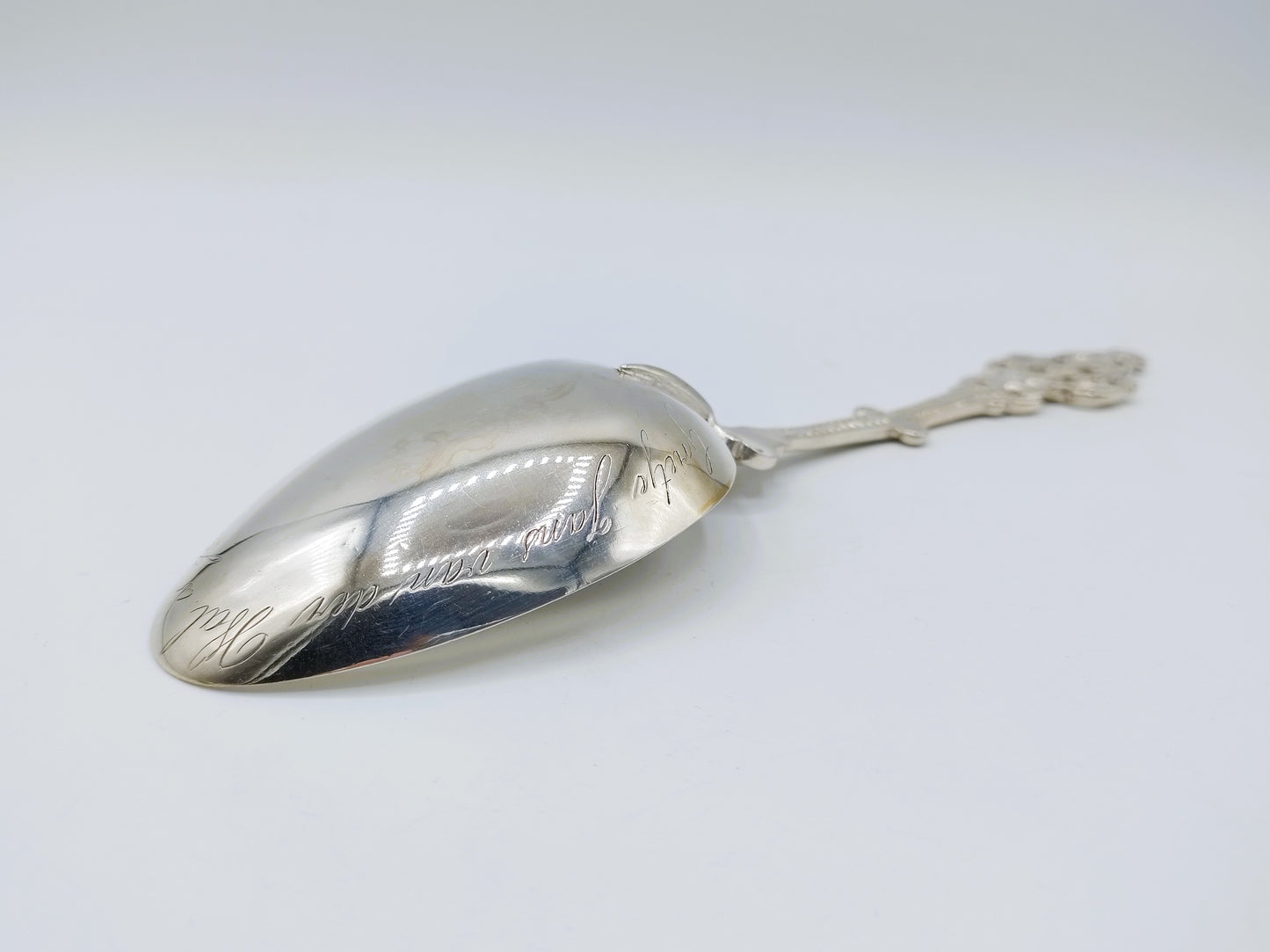 Silver birth spoon, H. Adema, Leeuwarden, 1860