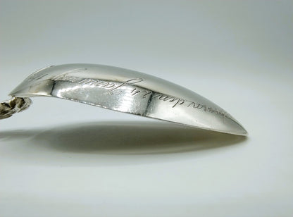Silver birth spoon, H. Adema, Leeuwarden, 1860