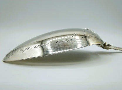 Silver birth spoon, H. Adema, Leeuwarden, 1860