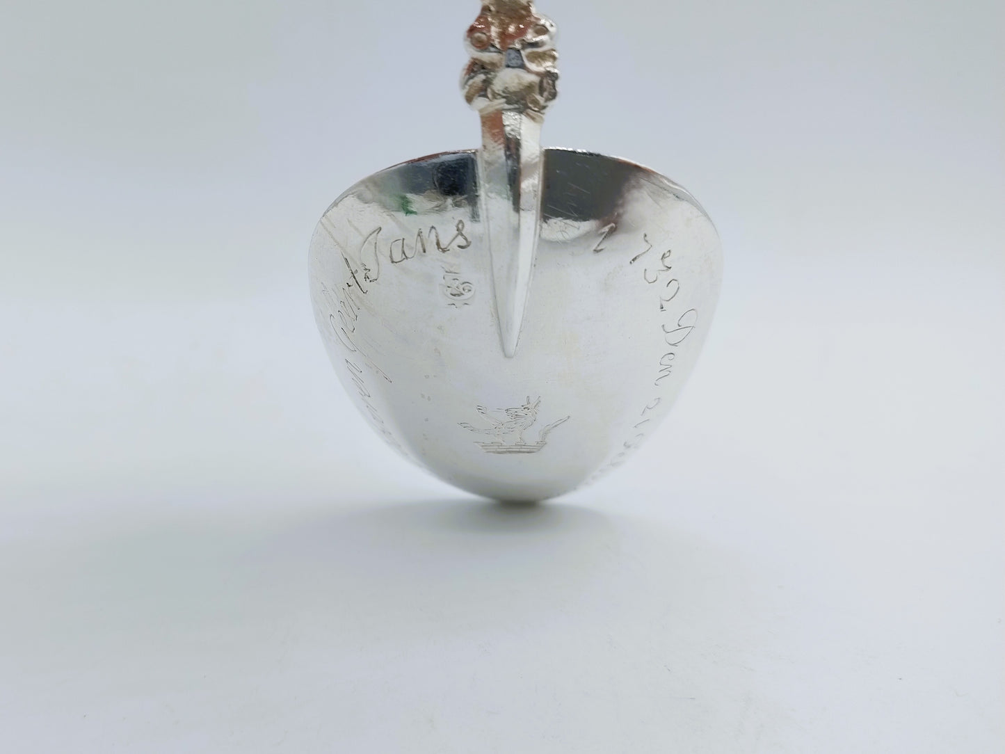Zilveren geboortelepel, Vrede, G. van Velsen, Bolsward, 1732