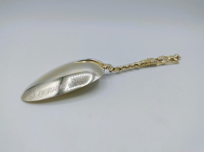 Silberner Geburtslöffel, Musketier, Harlingen, 1738