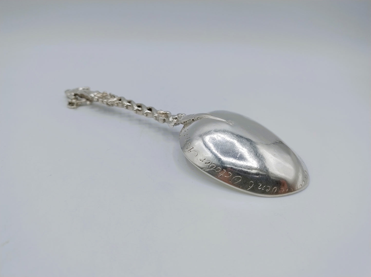 Zilveren geboortelepel, Hoop, F. Douma, Stavoren, ca. 1740
