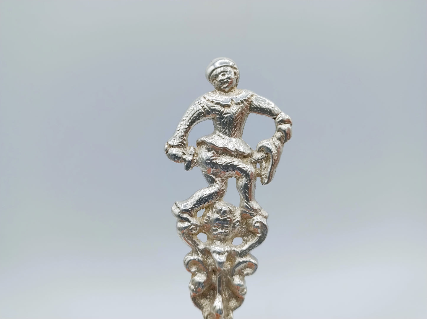 Silberner Erinnerungslöffel, Narr, O. Ydema, Sneek, 1771