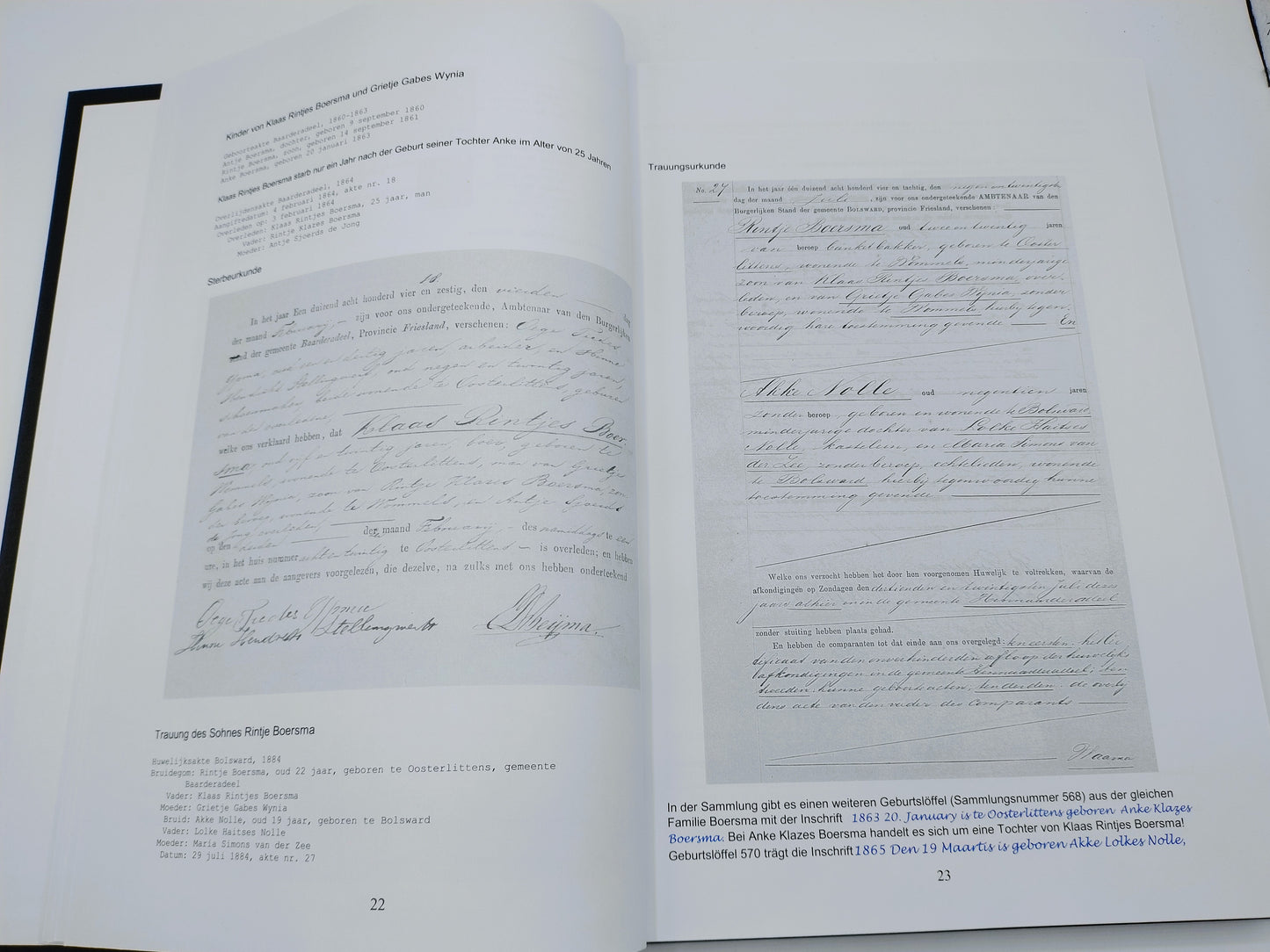 Unieke collectie met 39 Friese geboortelepels inclusief familiekronieken, 19e eeuws