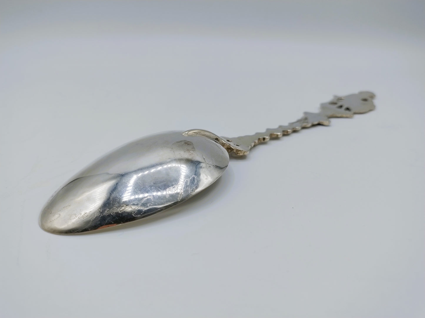 Silver birth spoon, A.M. Sustring, Sneek, 1839