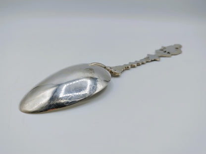 Silver birth spoon, A.M. Sustring, Sneek, 1839