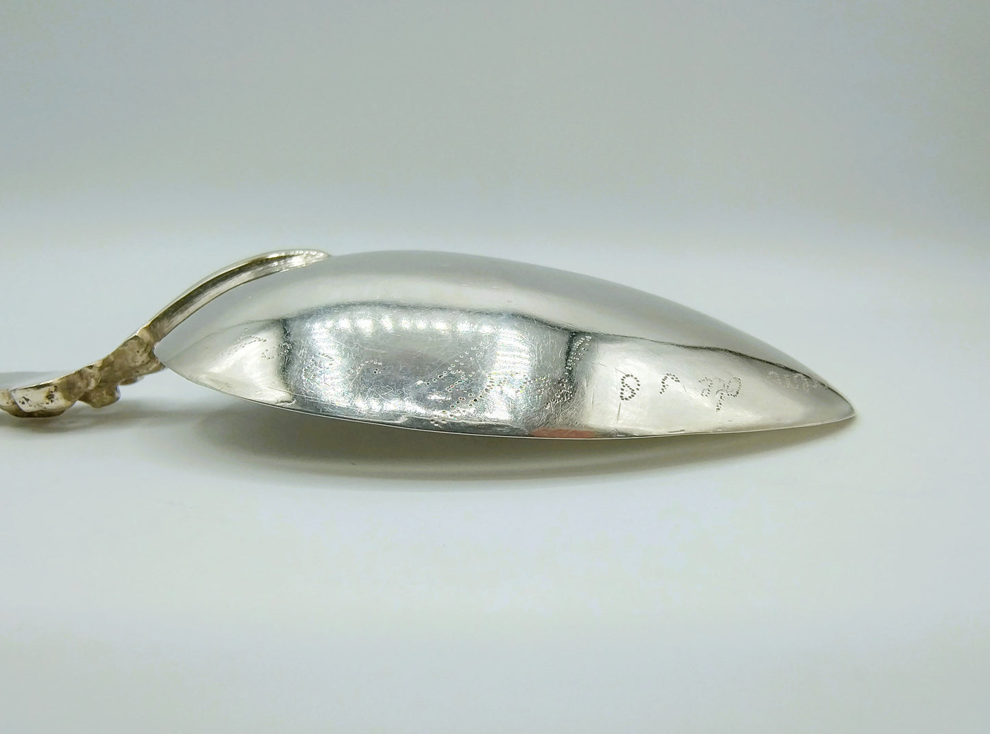 Silver birth spoon, A.M. Sustring, Sneek, 1839