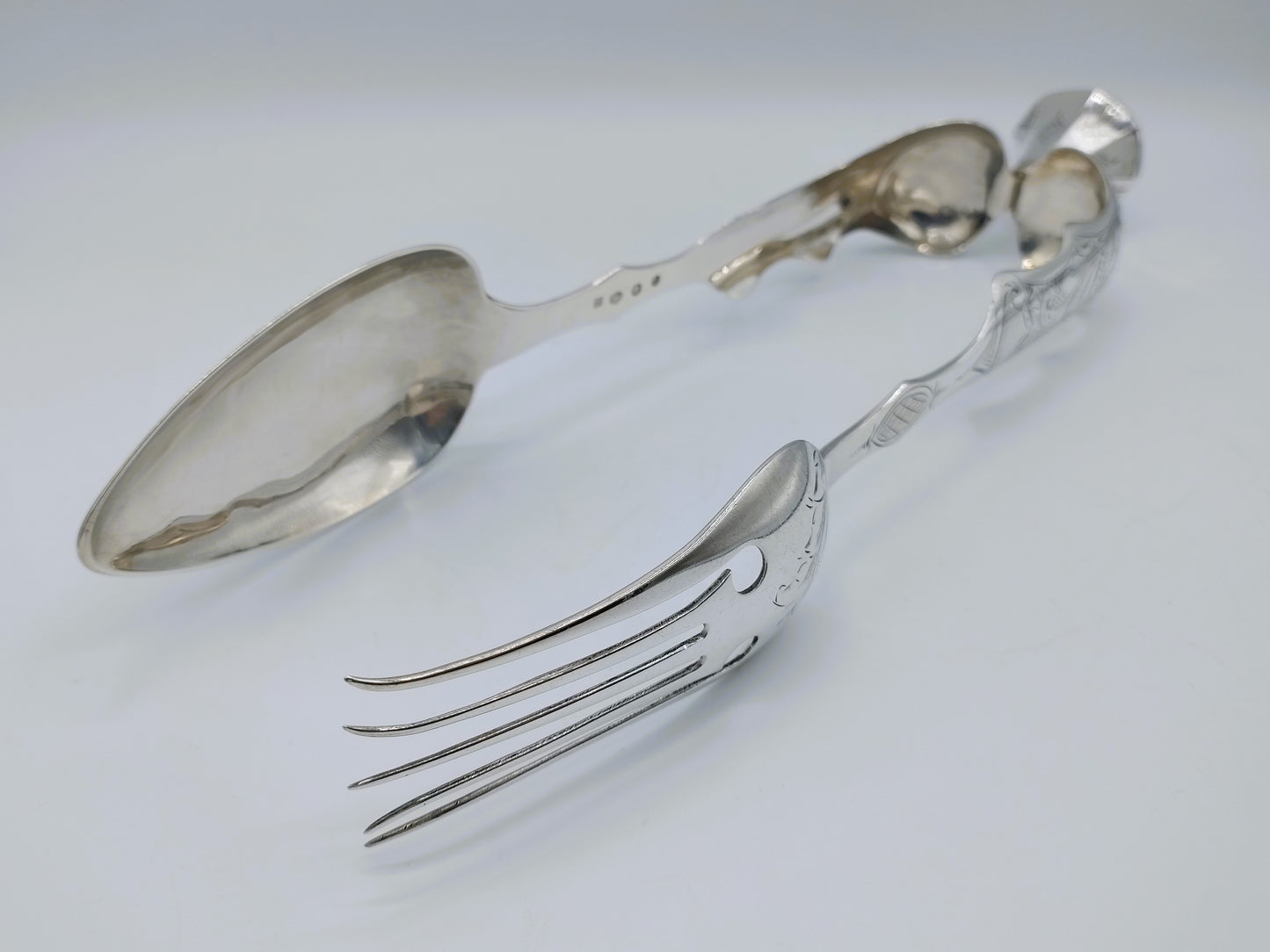 Silver salad servers, A.H. Ankum, Zaandam / Amsterdam, 1853