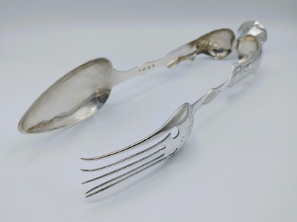 Silver salad servers, A.H. Ankum, Zaandam / Amsterdam, 1853