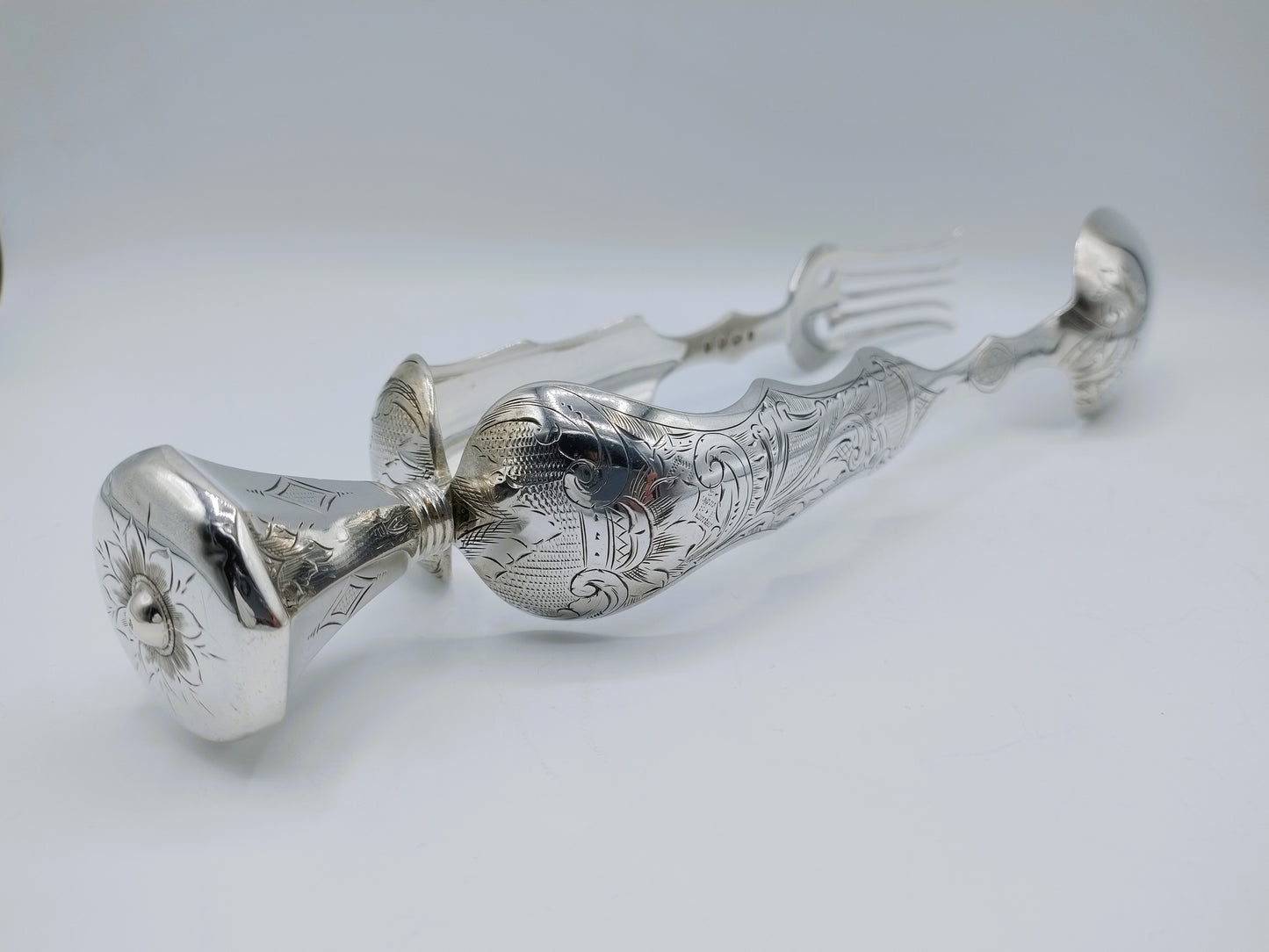 Silver salad servers, A.H. Ankum, Zaandam / Amsterdam, 1853