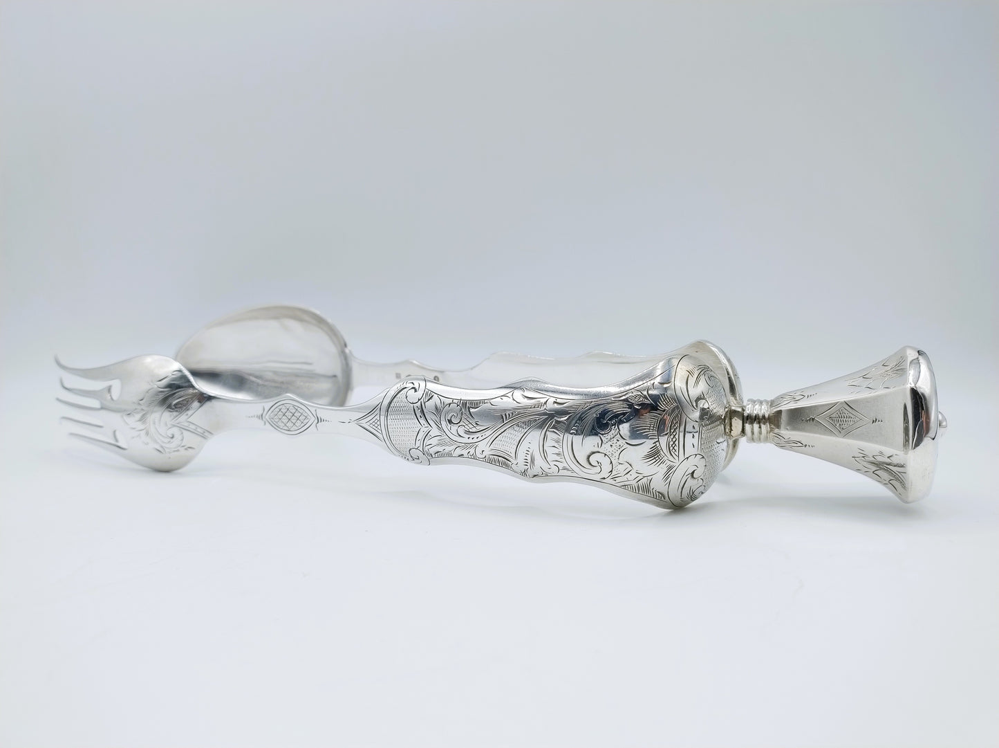 Silver salad servers, A.H. Ankum, Zaandam / Amsterdam, 1853