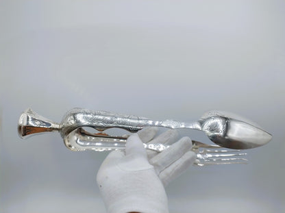 Silver salad servers, A.H. Ankum, Zaandam / Amsterdam, 1853