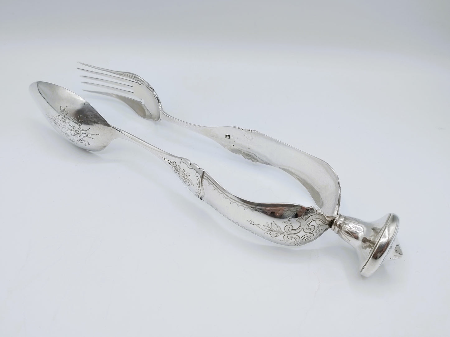 Silver salad servers, M. Schouten, Amsterdam, 1874