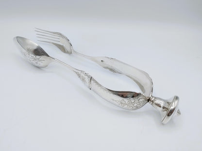 Silver salad servers, M. Schouten, Amsterdam, 1874