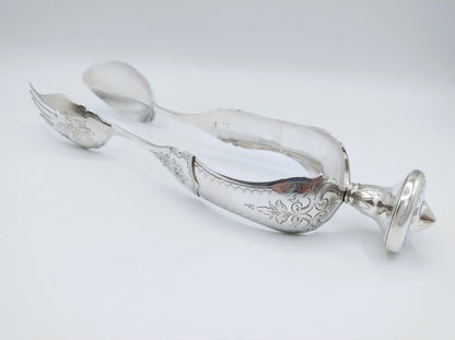 Silver salad servers, M. Schouten, Amsterdam, 1874