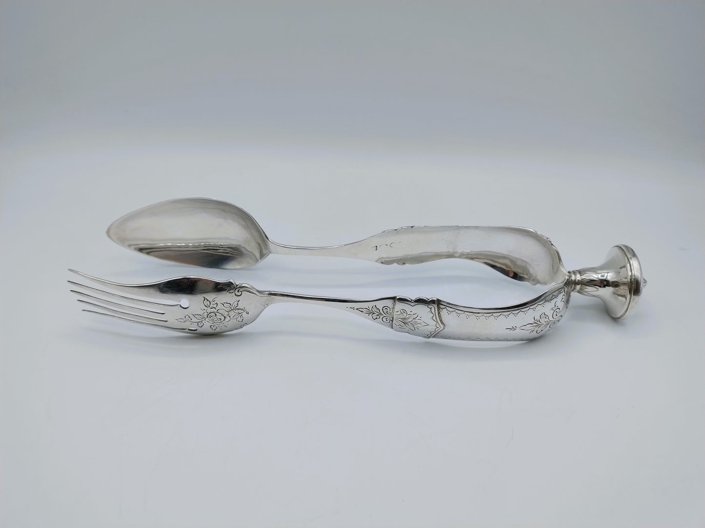 Silver salad servers, M. Schouten, Amsterdam, 1874