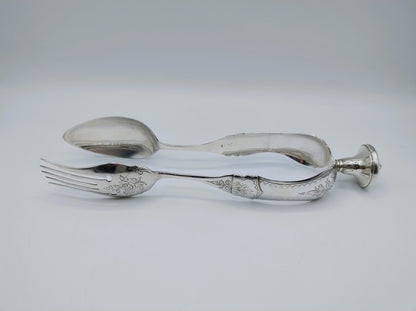 Silver salad servers, M. Schouten, Amsterdam, 1874
