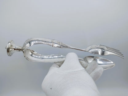 Silver salad servers, M. Schouten, Amsterdam, 1874