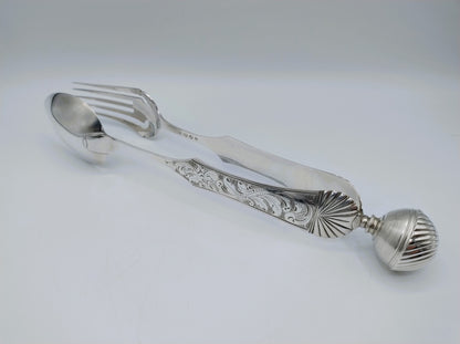 Silver salad servers, P.L. Uriot, Amsterdam, 1844